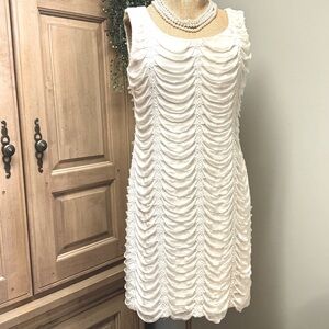 R & M Richards white dress size  12 sequin accents